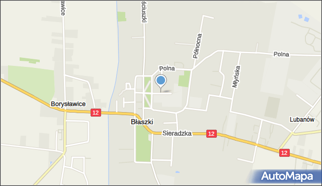 Błaszki, Szkolna, mapa Błaszki