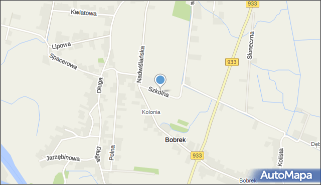 Bobrek gmina Chełmek, Szkolna, mapa Bobrek gmina Chełmek