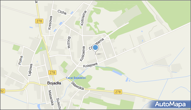 Bojadła, Szkolna, mapa Bojadła