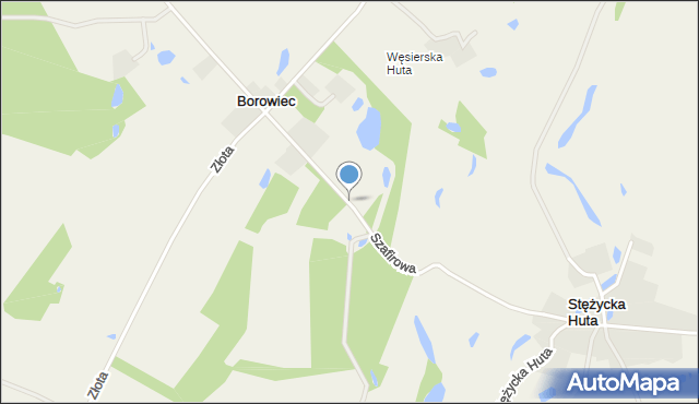 Borowiec gmina Sulęczyno, Szafirowa, mapa Borowiec gmina Sulęczyno