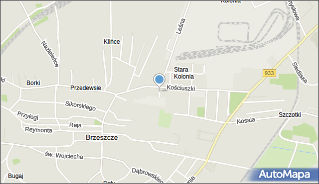 Brzeszcze, Szkolna, mapa Brzeszcze