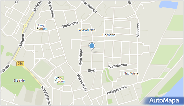 Bydgoszcz, Szydzika Józefa, ks., mapa Bydgoszczy