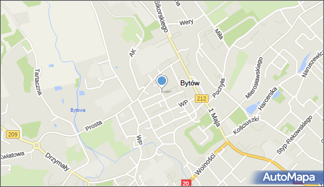 Bytów, Szeroka, mapa Bytów