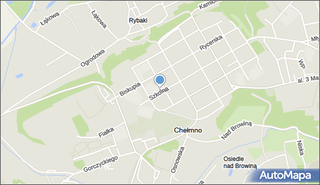 Chełmno, Szkolna, mapa Chełmno