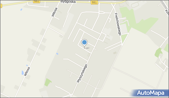 Chełmża, Szydzika Józefa, ks. prał., mapa Chełmża