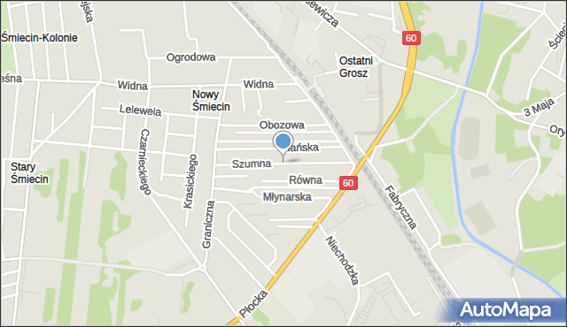 Ciechanów, Szumna, mapa Ciechanów