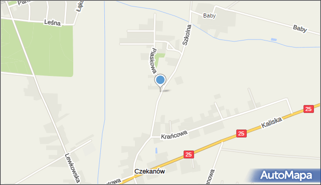 Czekanów gmina Ostrów Wielkopolski, Szkolna, mapa Czekanów gmina Ostrów Wielkopolski