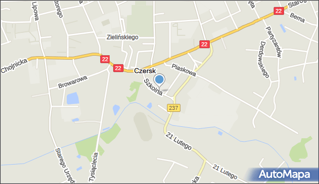 Czersk powiat chojnicki, Szkolna, mapa Czersk powiat chojnicki