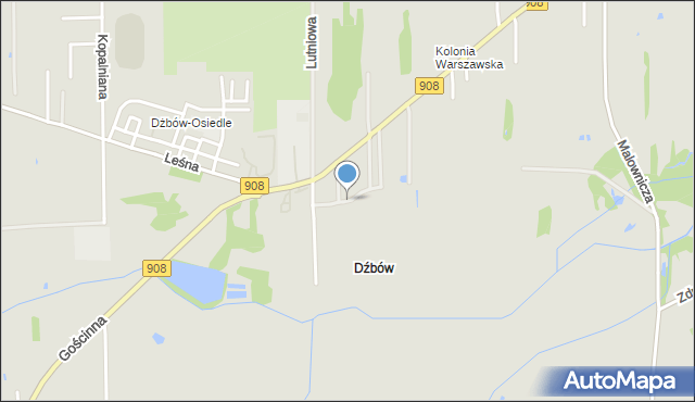 Częstochowa, Szklana, mapa Częstochowy