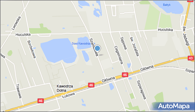 Częstochowa, Szamotowa, mapa Częstochowy