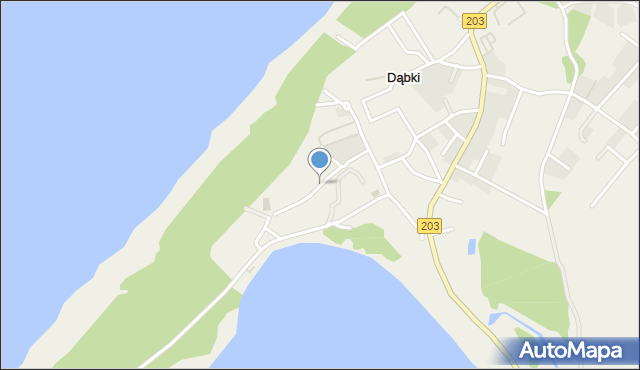 Dąbki gmina Darłowo, Sztormowa, mapa Dąbki gmina Darłowo