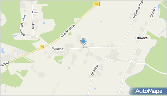 Dąbrowa Chełmińska, Szkolna, mapa Dąbrowa Chełmińska