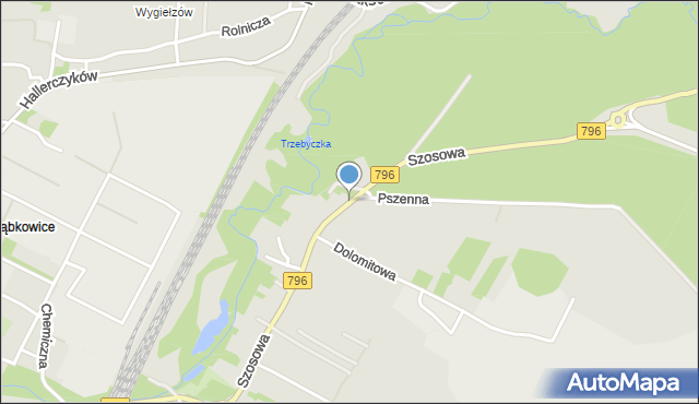 Dąbrowa Górnicza, Szosowa, mapa Dąbrowa Górnicza
