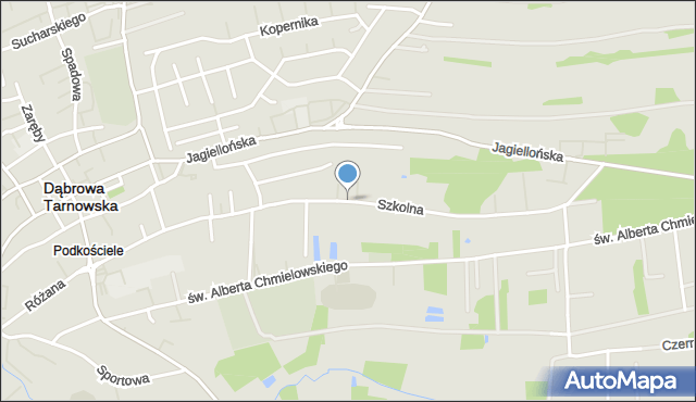 Dąbrowa Tarnowska, Szkolna, mapa Dąbrowa Tarnowska