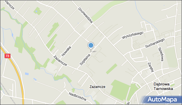 Dąbrowa Tarnowska, Szpitalna, mapa Dąbrowa Tarnowska