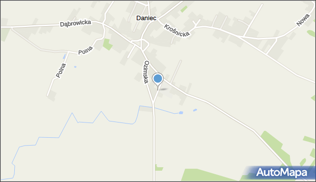 Daniec, Szkolna, mapa Daniec