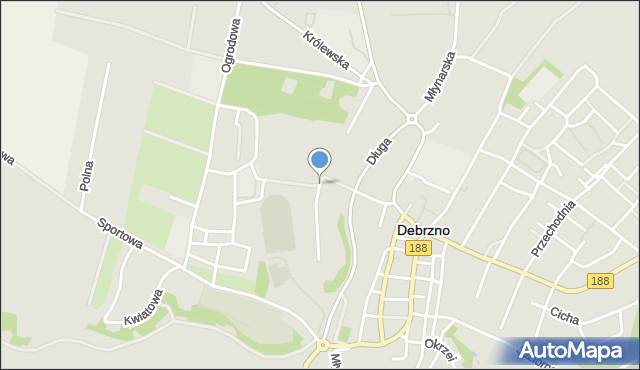Debrzno, Szkolna, mapa Debrzno