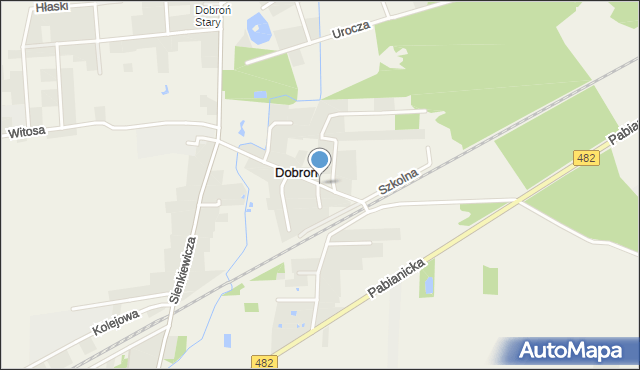 Dobroń, Szkolna, mapa Dobroń