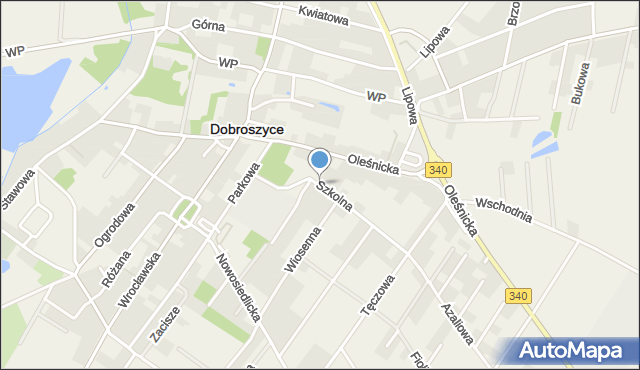 Dobroszyce, Szkolna, mapa Dobroszyce