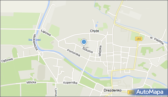 Drezdenko, Szkolna, mapa Drezdenko