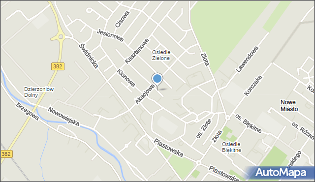 Dzierżoniów, Szafirowa, mapa Dzierżoniów