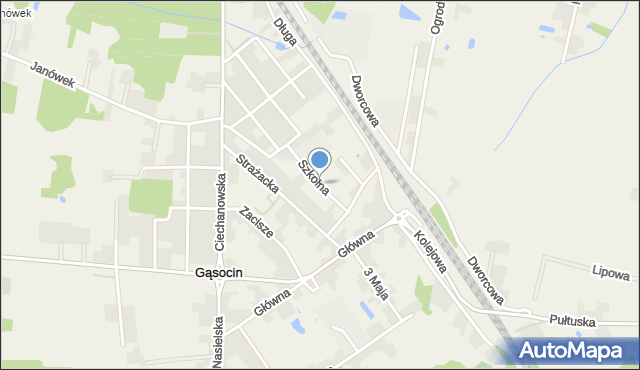 Gąsocin, Szkolna, mapa Gąsocin