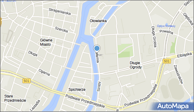 Gdańsk, Szafarnia, mapa Gdańska