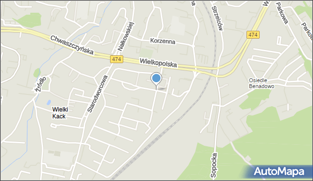 Gdynia, Szczęśliwa, mapa Gdyni