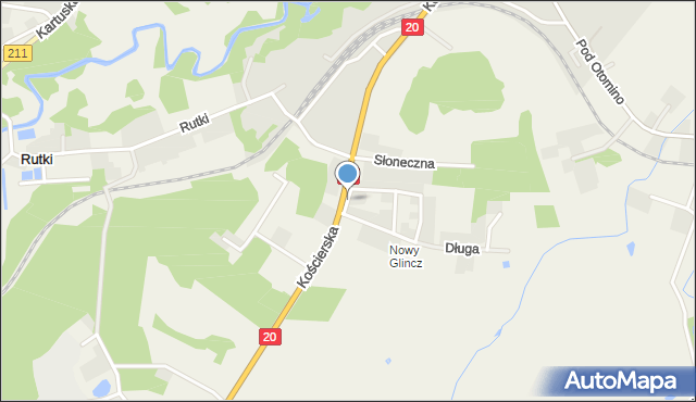 Glincz, Szafirowa, mapa Glincz