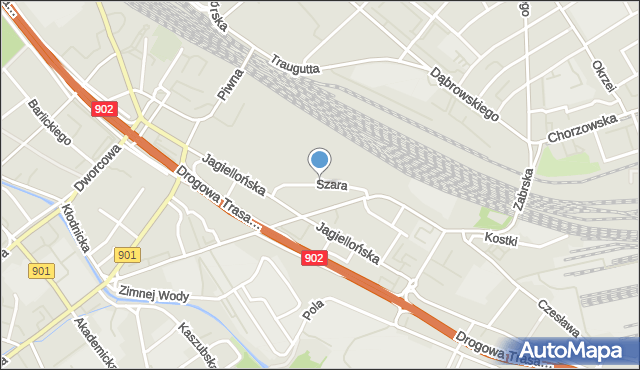 Gliwice, Szara, mapa Gliwic