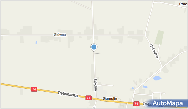 Gomulin, Szkolna, mapa Gomulin
