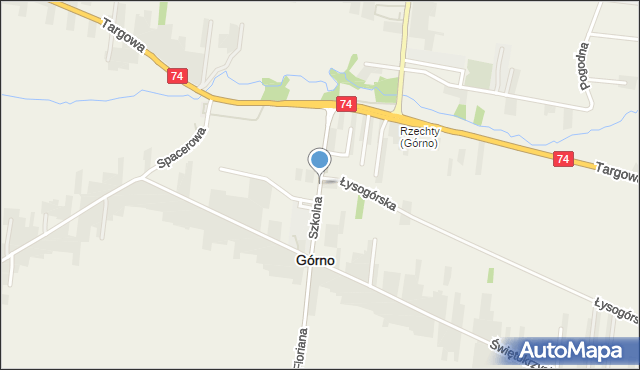 Górno powiat kielecki, Szkolna, mapa Górno powiat kielecki