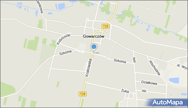 Gowarczów, Szkolna, mapa Gowarczów