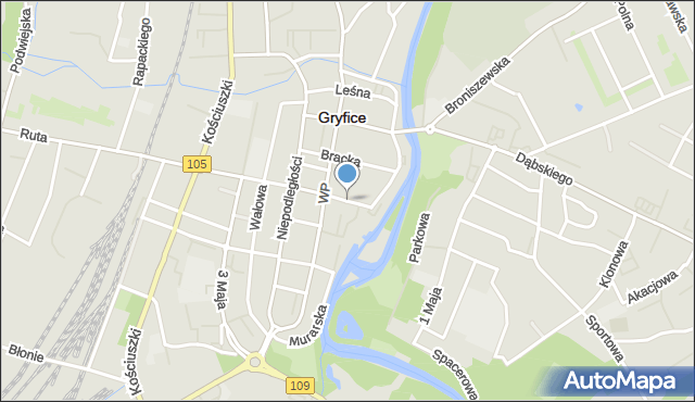 Gryfice, Szewska, mapa Gryfice