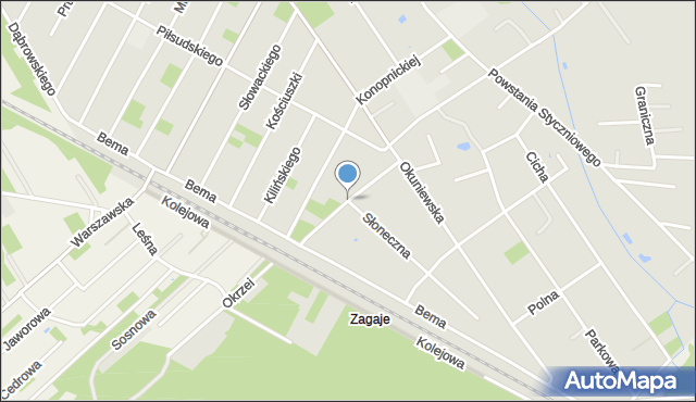 Halinów powiat miński, Szkolna, mapa Halinów powiat miński
