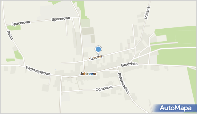 Jabłonna gmina Rakoniewice, Szkolna, mapa Jabłonna gmina Rakoniewice
