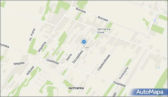 Jachranka, Szczęśliwa, mapa Jachranka