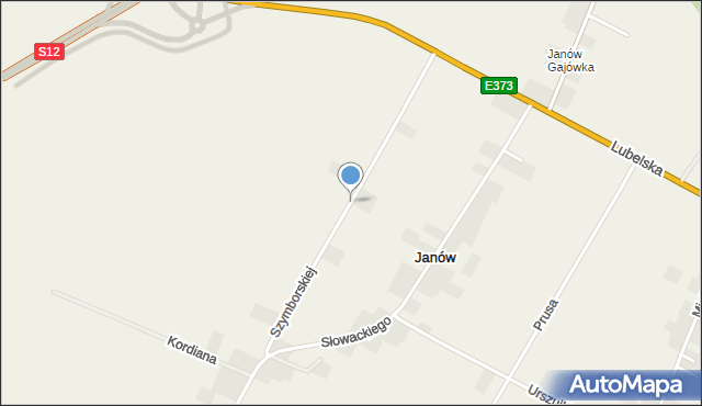 Janów gmina Chełm, Szymborskiej Wisławy, mapa Janów gmina Chełm