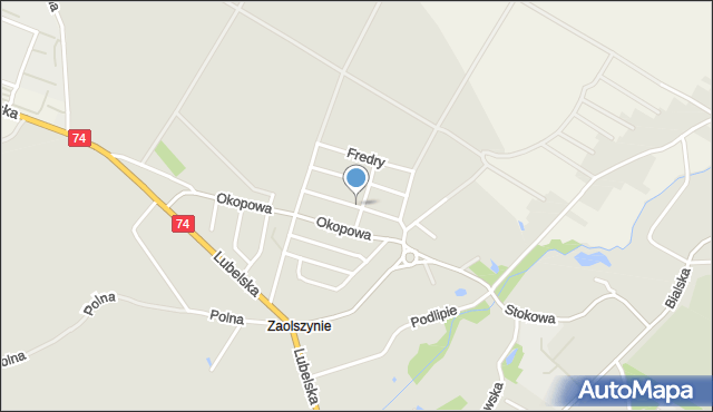 Janów Lubelski, Szymanowskiego Karola, mapa Janów Lubelski