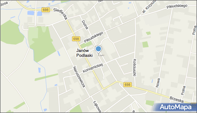 Janów Podlaski, Szkolna, mapa Janów Podlaski