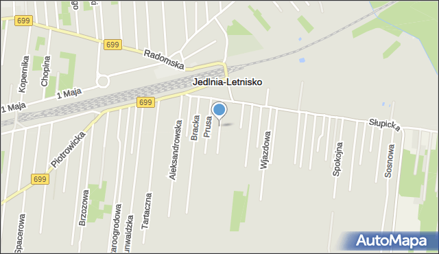 Jedlnia-Letnisko, Szmaragdowa, mapa Jedlnia-Letnisko