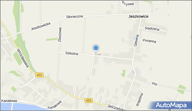 Jeszkowice, Szkolna, mapa Jeszkowice