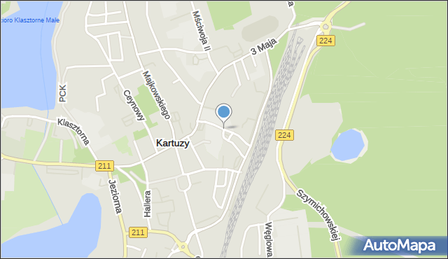 Kartuzy, Szkolna, mapa Kartuzy