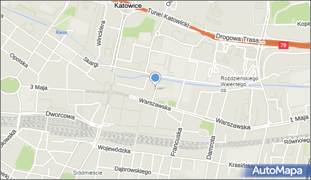 Katowice, Szkolna, mapa Katowic