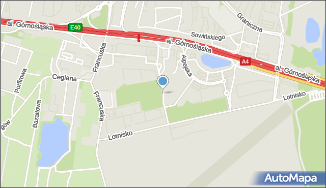 Katowice, Szybowcowa, mapa Katowic