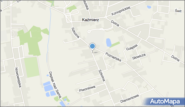 Kaźmierz, Szkolna, mapa Kaźmierz