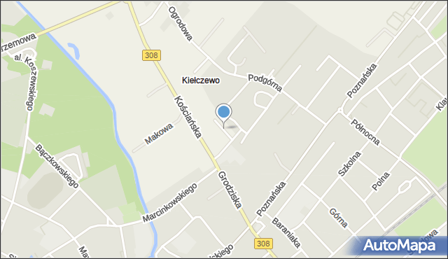 Kiełczewo, Szymborskiej Wisławy, mapa Kiełczewo