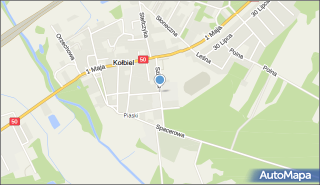 Kołbiel, Szkolna, mapa Kołbiel