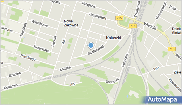 Koluszki, Szaflarskiej Danuty, mapa Koluszki