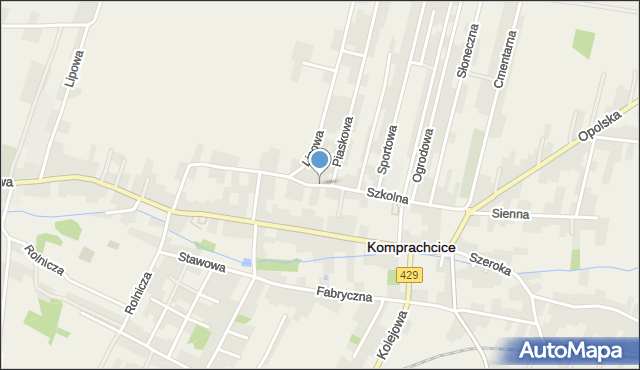 Komprachcice, Szkolna, mapa Komprachcice